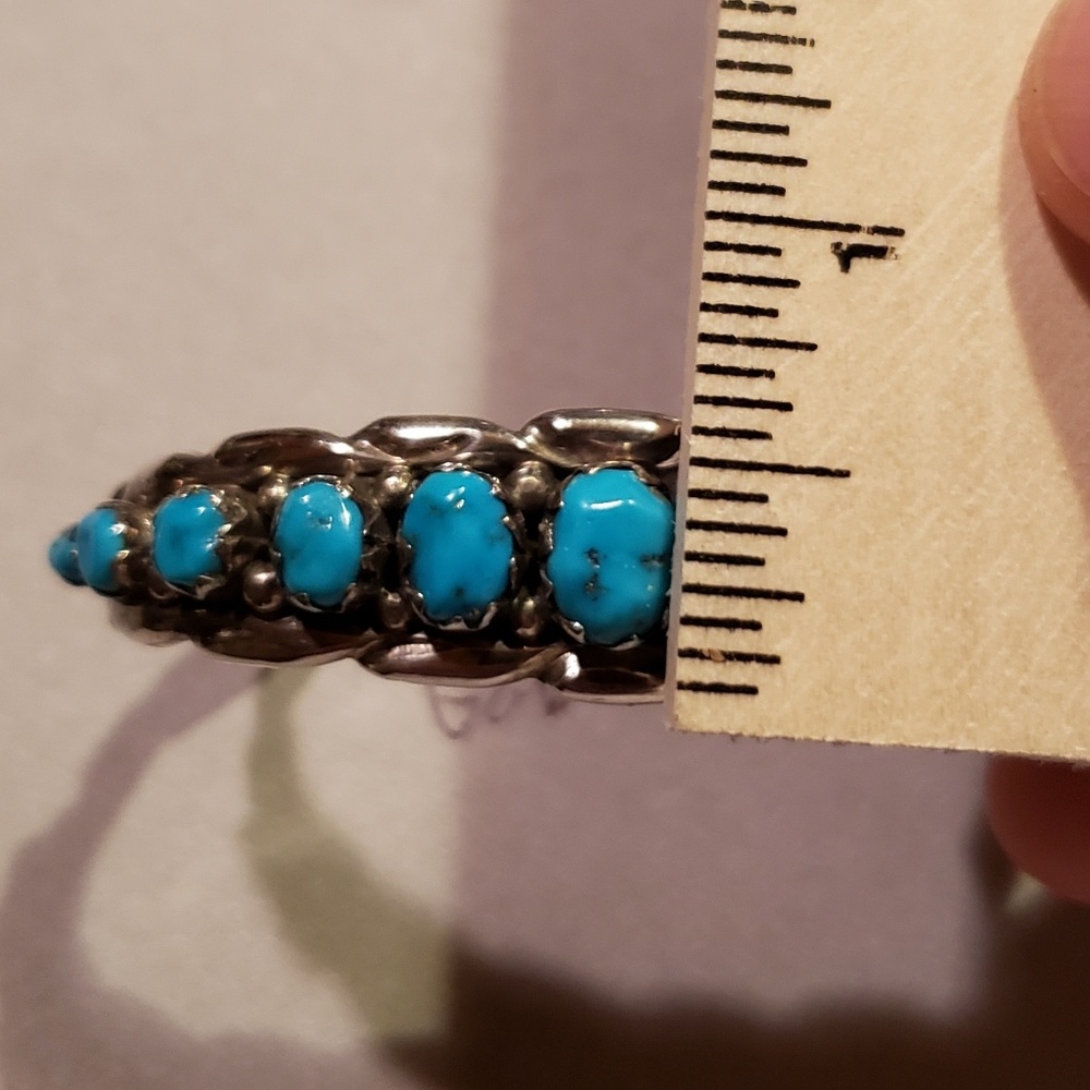 *SOLD* RARE A Quam Silver/Turquoise Bangle - Picture 8 of 8